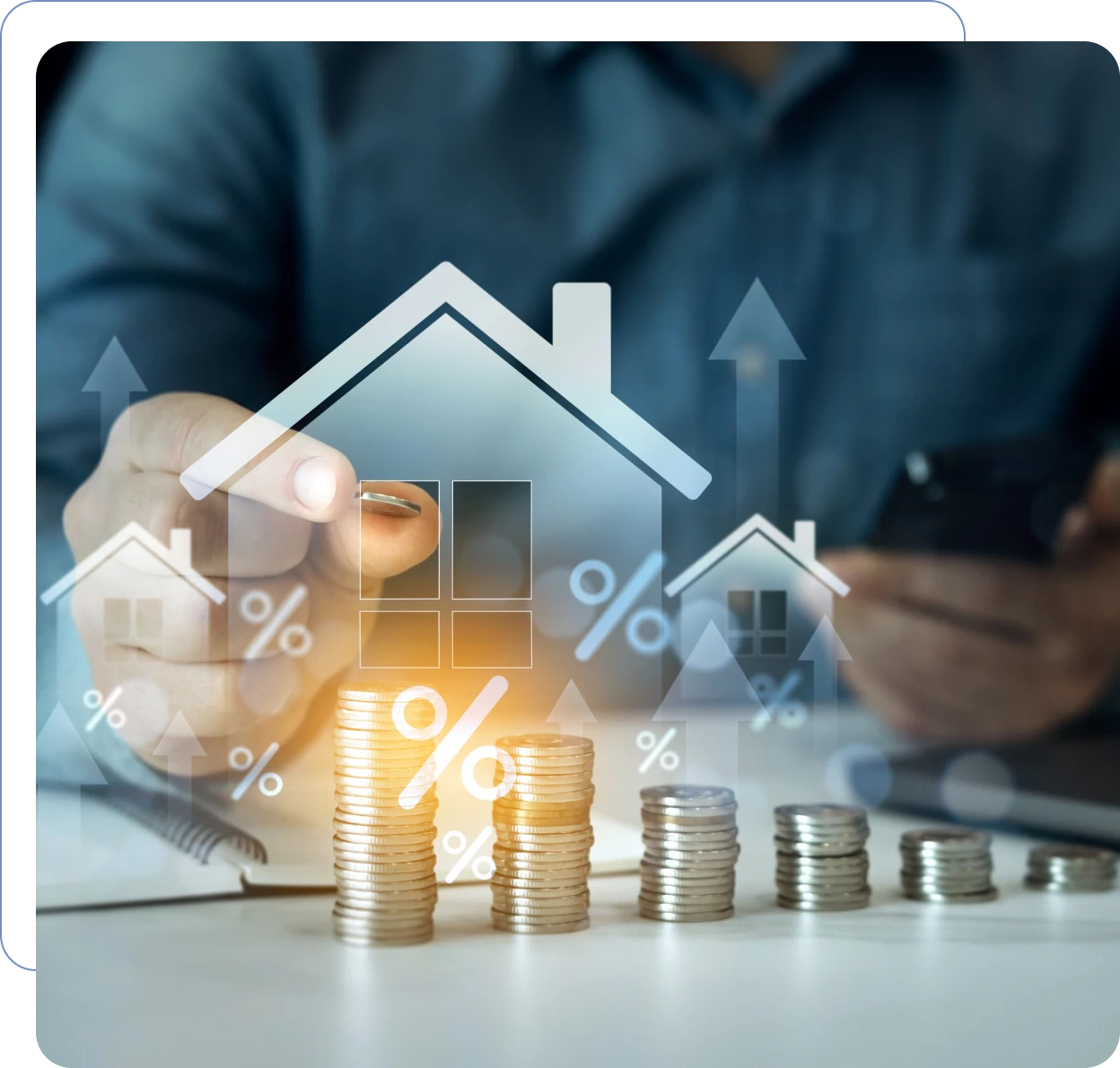 House investment concept with coins